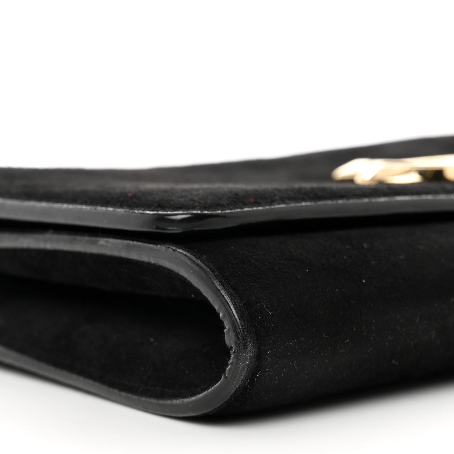Jimmy Choo Suede Varenne Chain Clutch Black 7 of 8