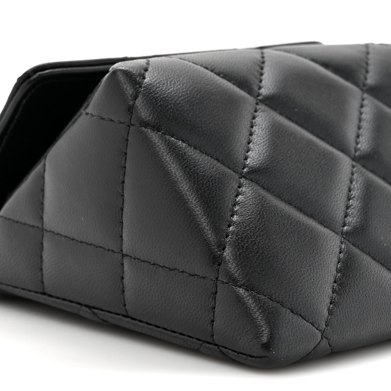 Chanel Lambskin Quilted Pearl Pyramid Clutch With Chain Black 10 of 10