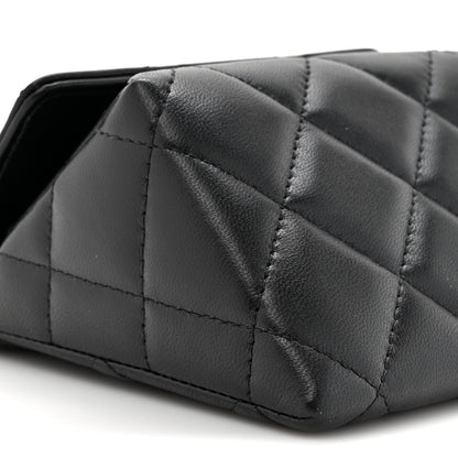 Chanel Lambskin Quilted Pearl Pyramid Clutch With Chain Black 10 of 10