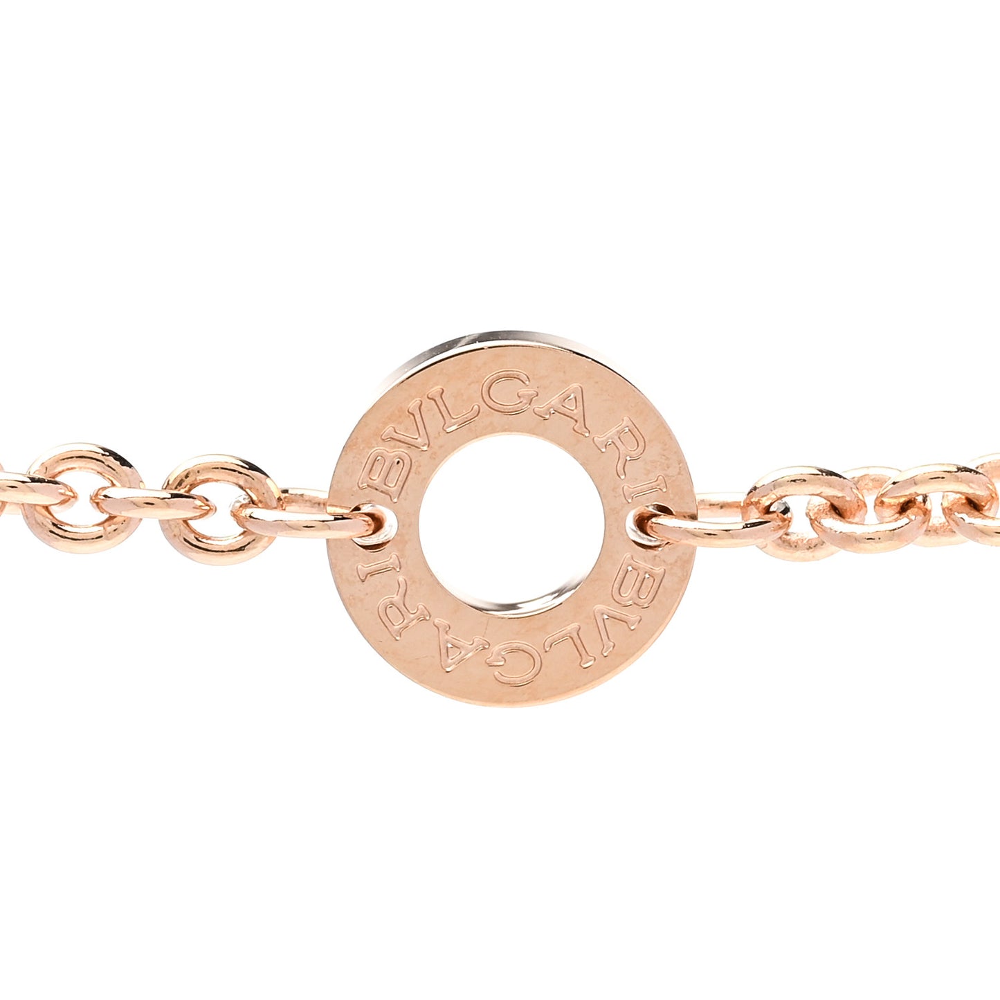 18K Rose Gold Diamond Green Jade BVLGARI BVLGARI Pendant Necklace