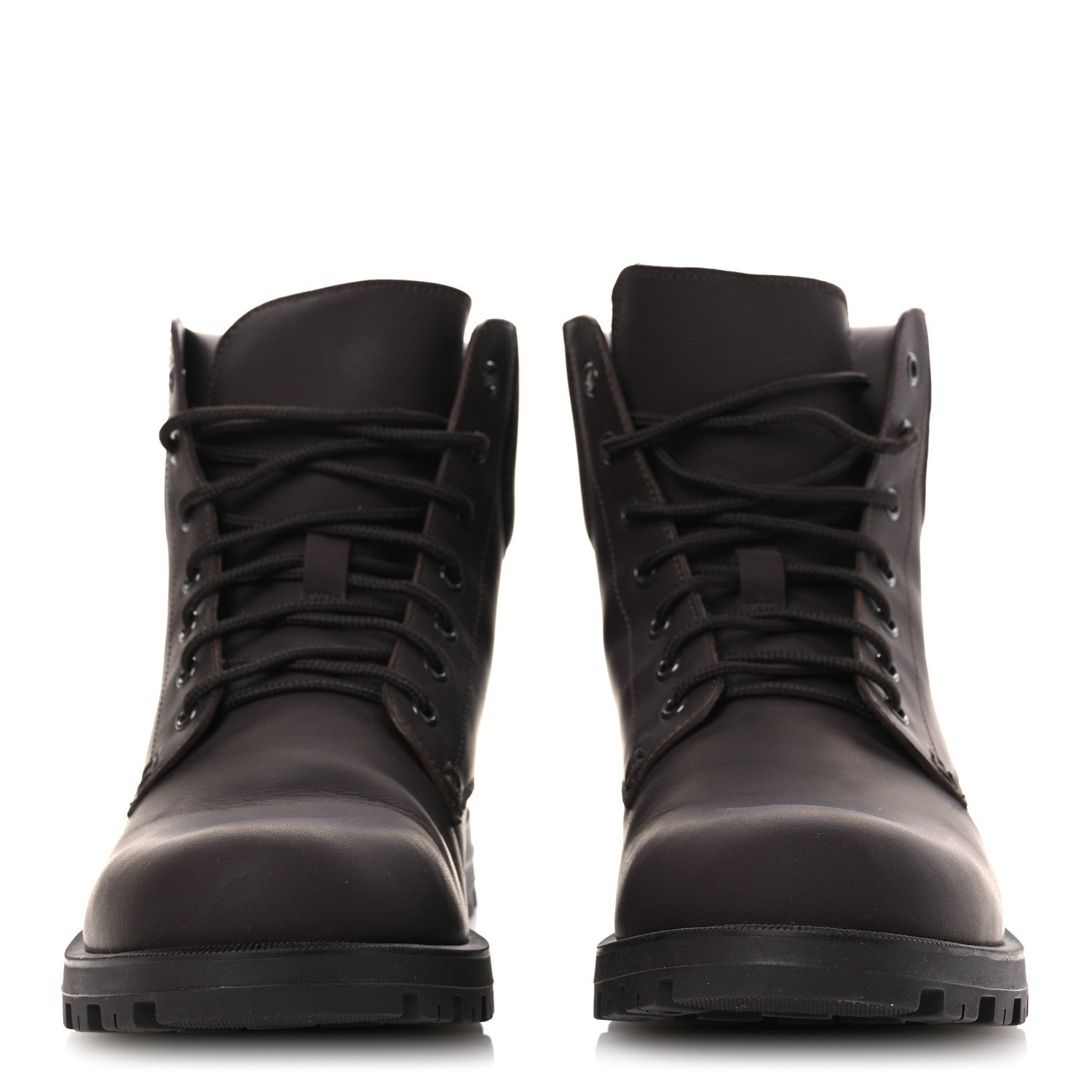 Gucci Rubberized Mens Lace Up Ankle Boots 9.5 Brown 1811239