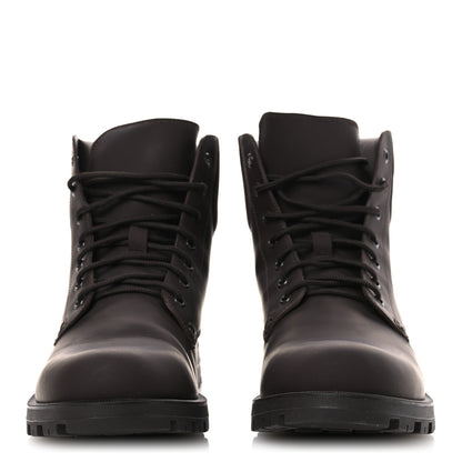 Gucci Rubberized Mens Lace Up Ankle Boots 9.5 Brown 3 of 10