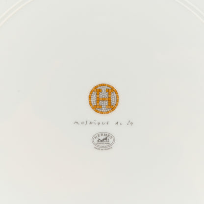 Hermes Porcelain Mosaique Au 24 Platine Presentation Plate Set of 2 3 of 7