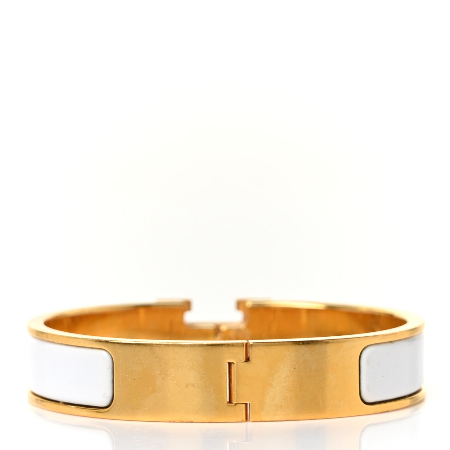 Enamel Narrow Clic Clac H Bracelet PM White