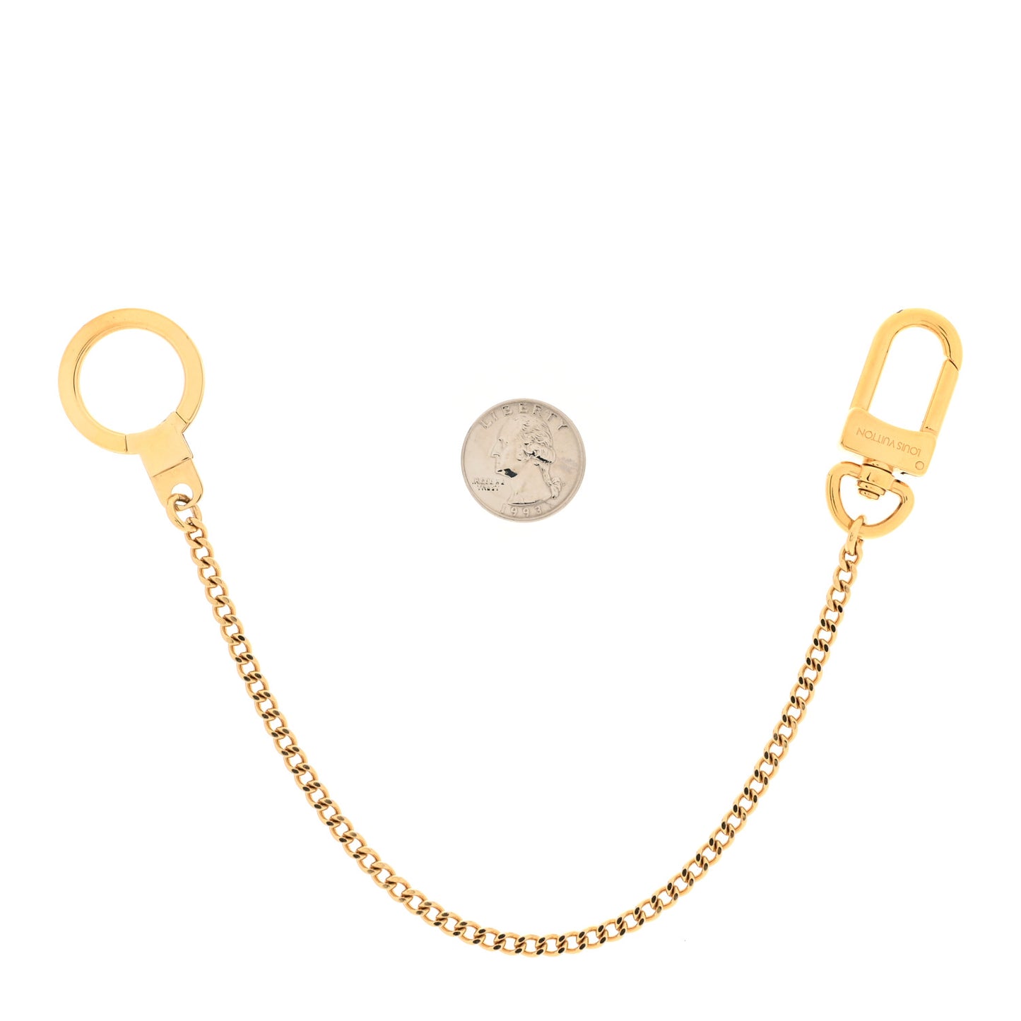 Metal Pochette Extender Key Ring Chain Gold
