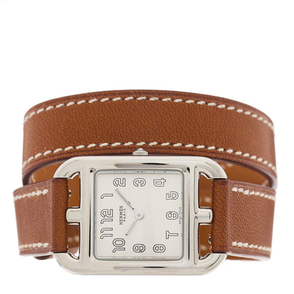 Hermes Stainless Steel Barenia 23mm Cape Cod Double Tour Quartz Watch Fauve 2 of 5