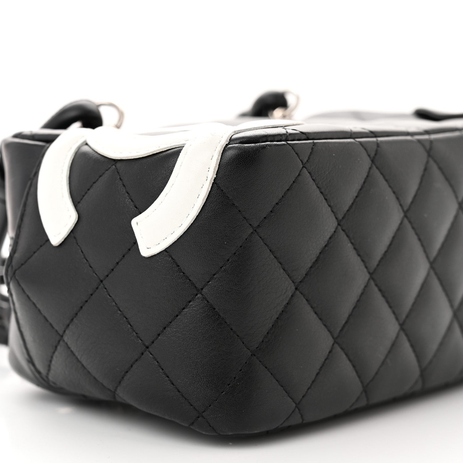 Chanel Calfskin Quilted Small Cambon Bowler Black White 9 of 11