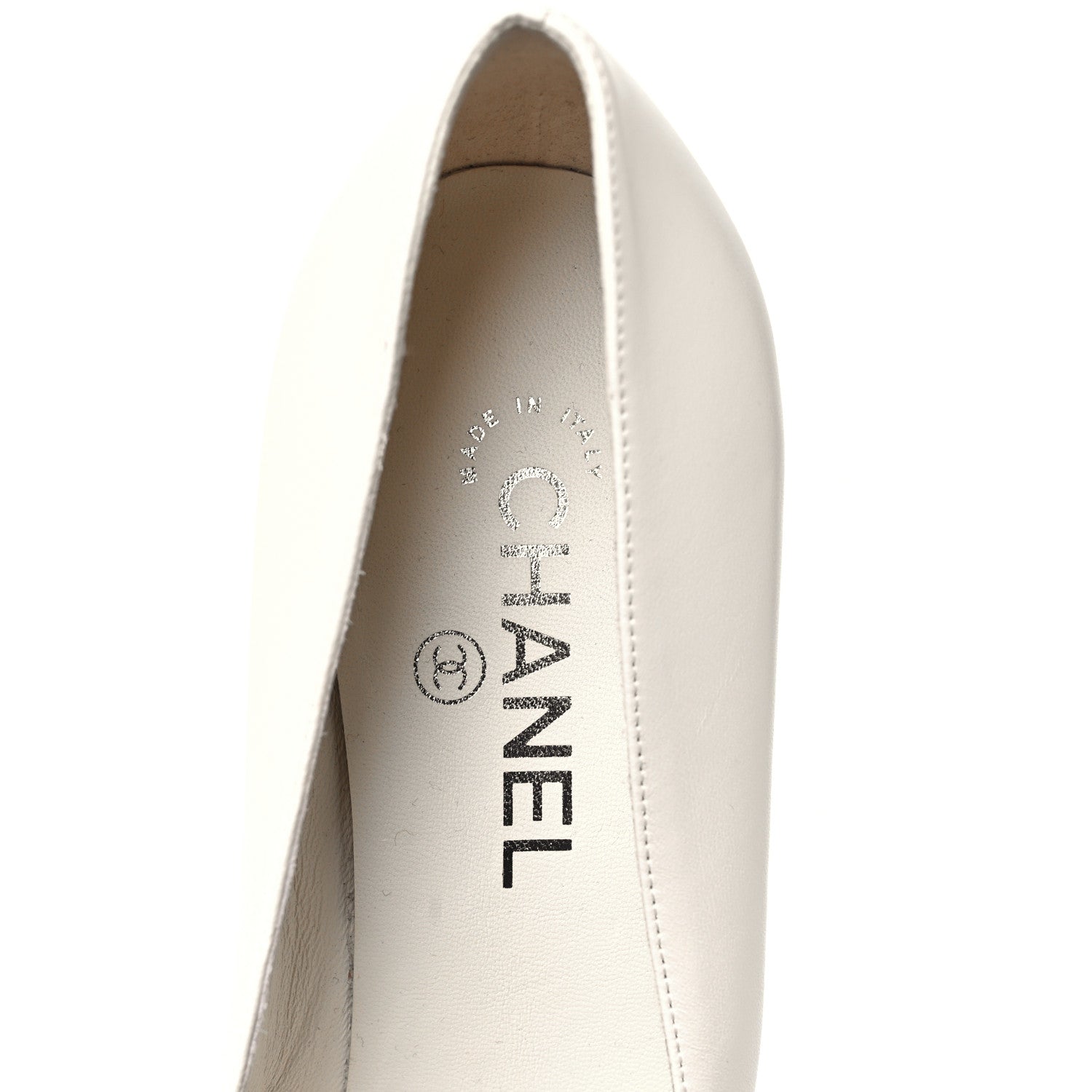 Chanel Lambskin Patent Cap Toe Pearl Pumps 40 Ivory Black 15 of 20