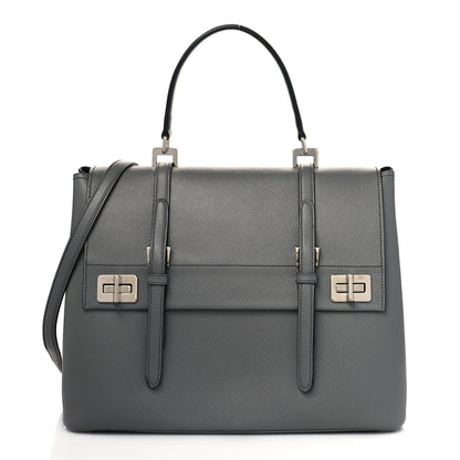 Prada Saffiano Cuir Convertible Top Handle Tote Marmo 1 of 9