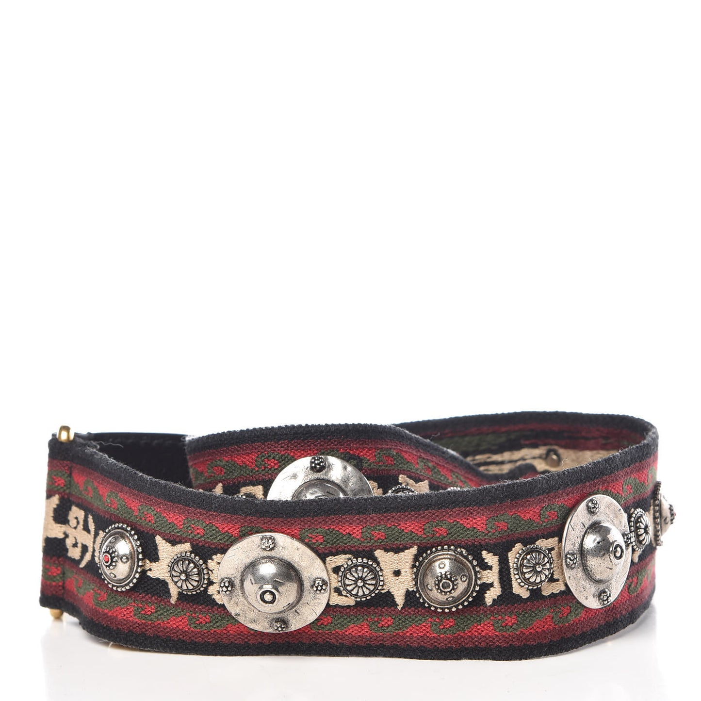 Canvas Embroidered Studded Bohemian Shoulder Strap Red