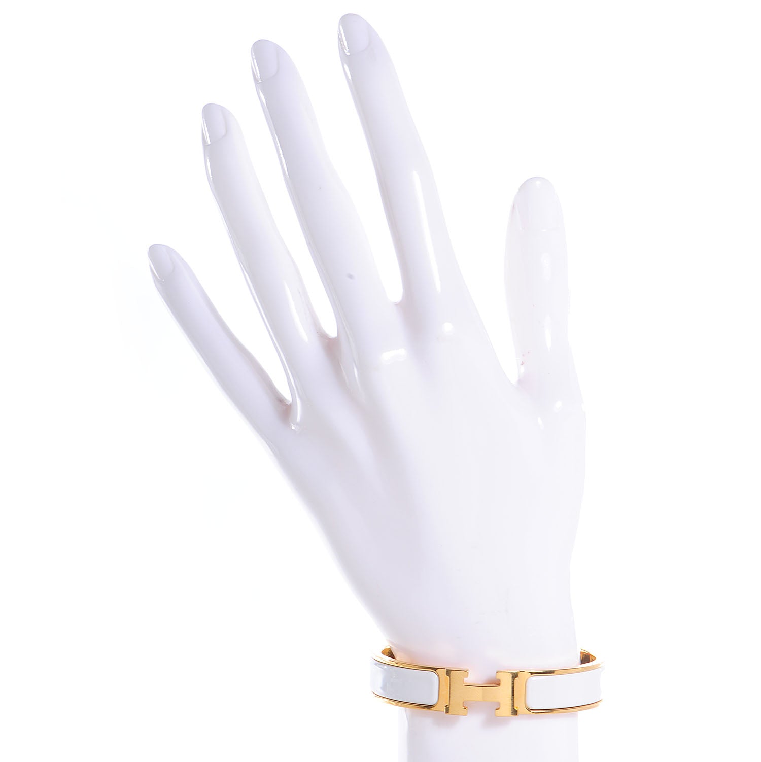 Hermes Enamel Narrow Clic Clac H Bracelet PM White 2 of 5