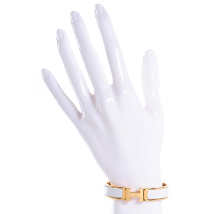 Hermes Enamel Narrow Clic Clac H Bracelet PM White 2 of 5