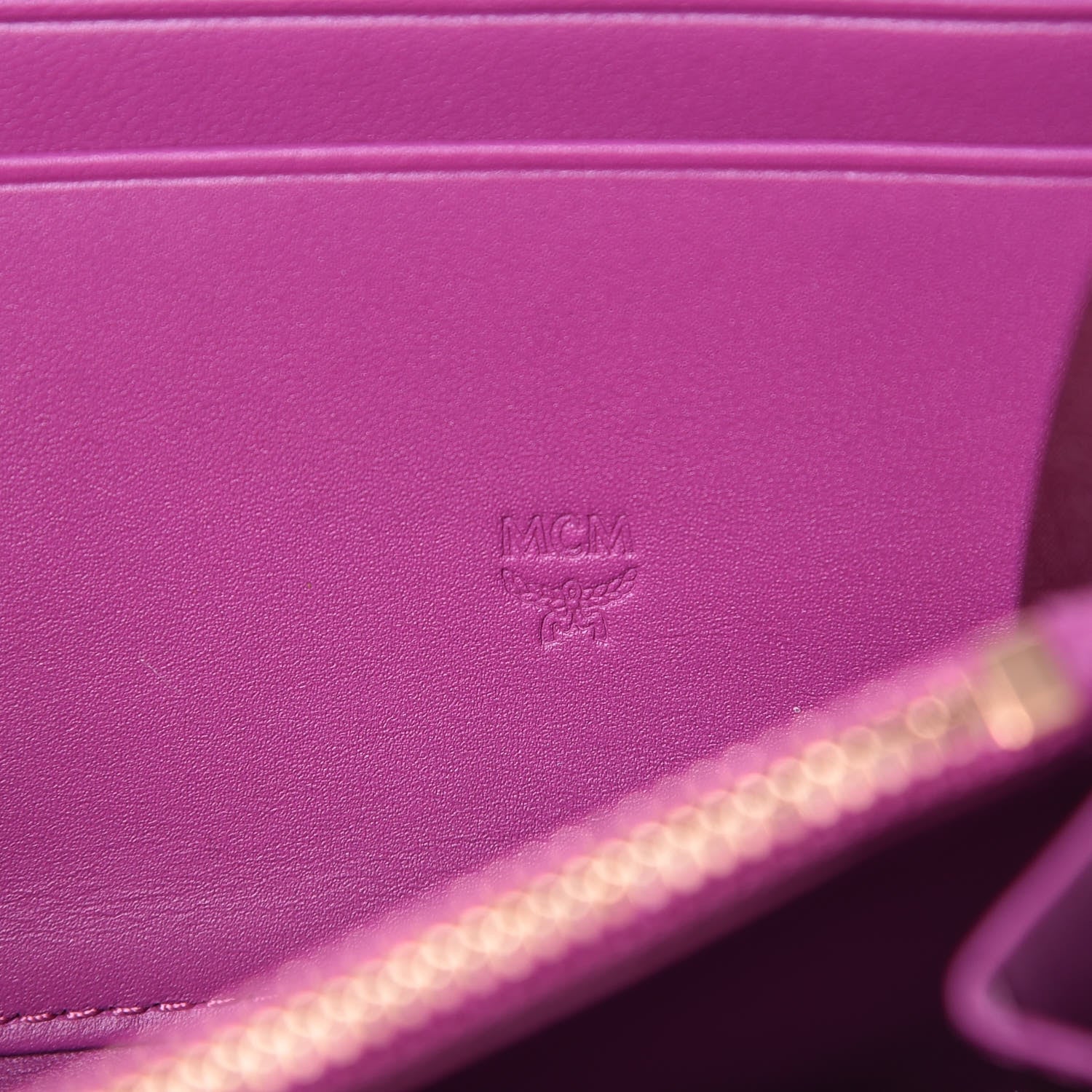 MCM Mongram Patent Large Zip Around Wallet Viva Lila 6 of 8