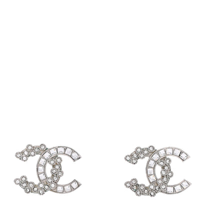 Chanel Baguette Crystal CC Earrings Silver 1 of 4