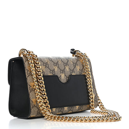 Gucci GG Supreme Monogram Bees Small Padlock Shoulder Bag Black 2 of 8