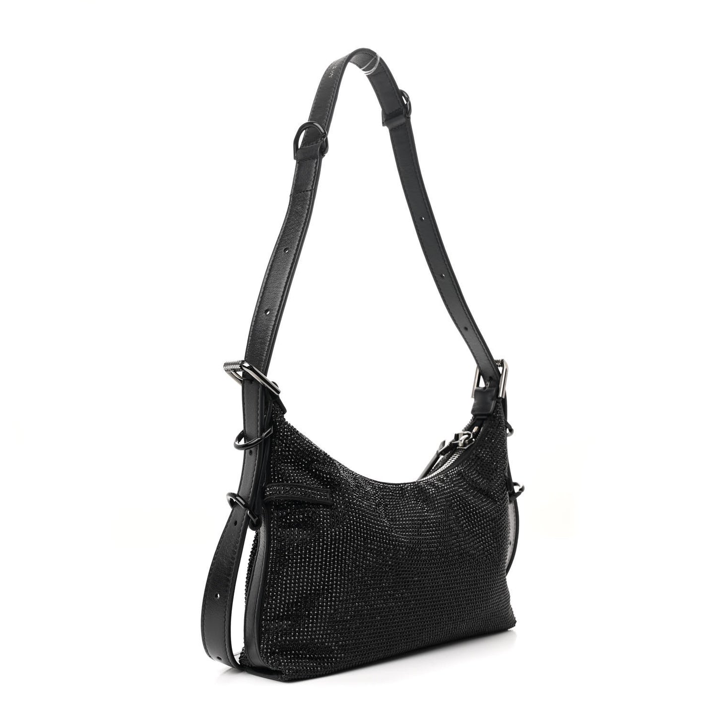 Satin Strass Mini Voyou Boyfriend Party Bag Black