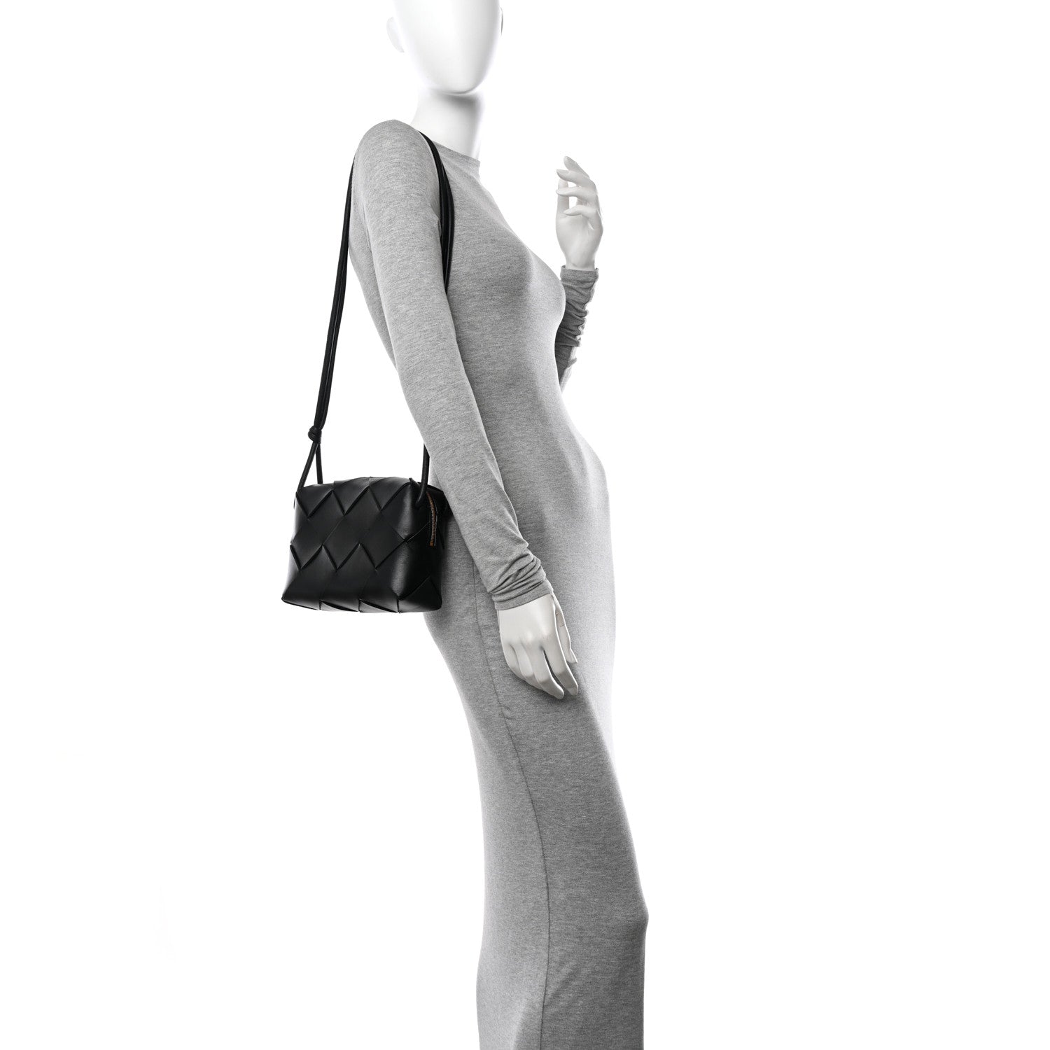 Bottega Veneta Lambskin Maxi Intrecciato Small Cassette Camera Bag Black 3 of 9