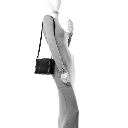 Bottega Veneta Lambskin Maxi Intrecciato Small Cassette Camera Bag Black 3 of 9