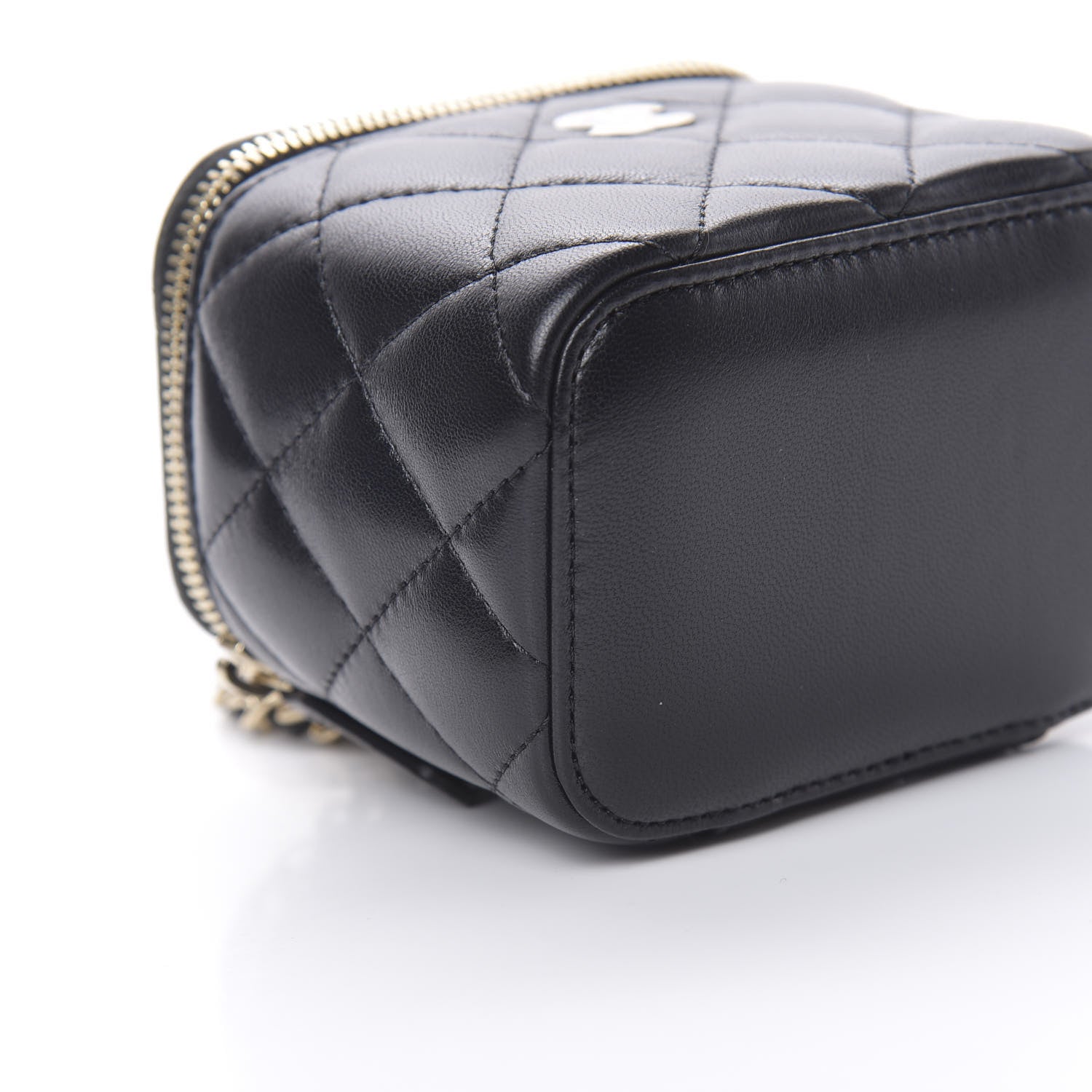 Chanel Lambskin Quilted Mini Vanity Case With Chain Black 9 of 11