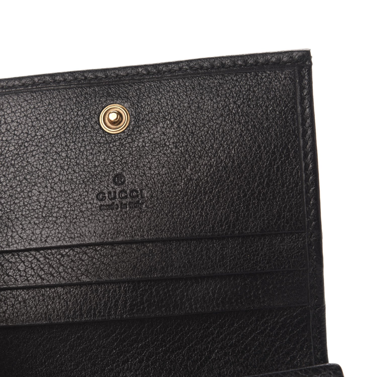 Gucci Calfskin Crystal Double G Card Case Black 6 of 8