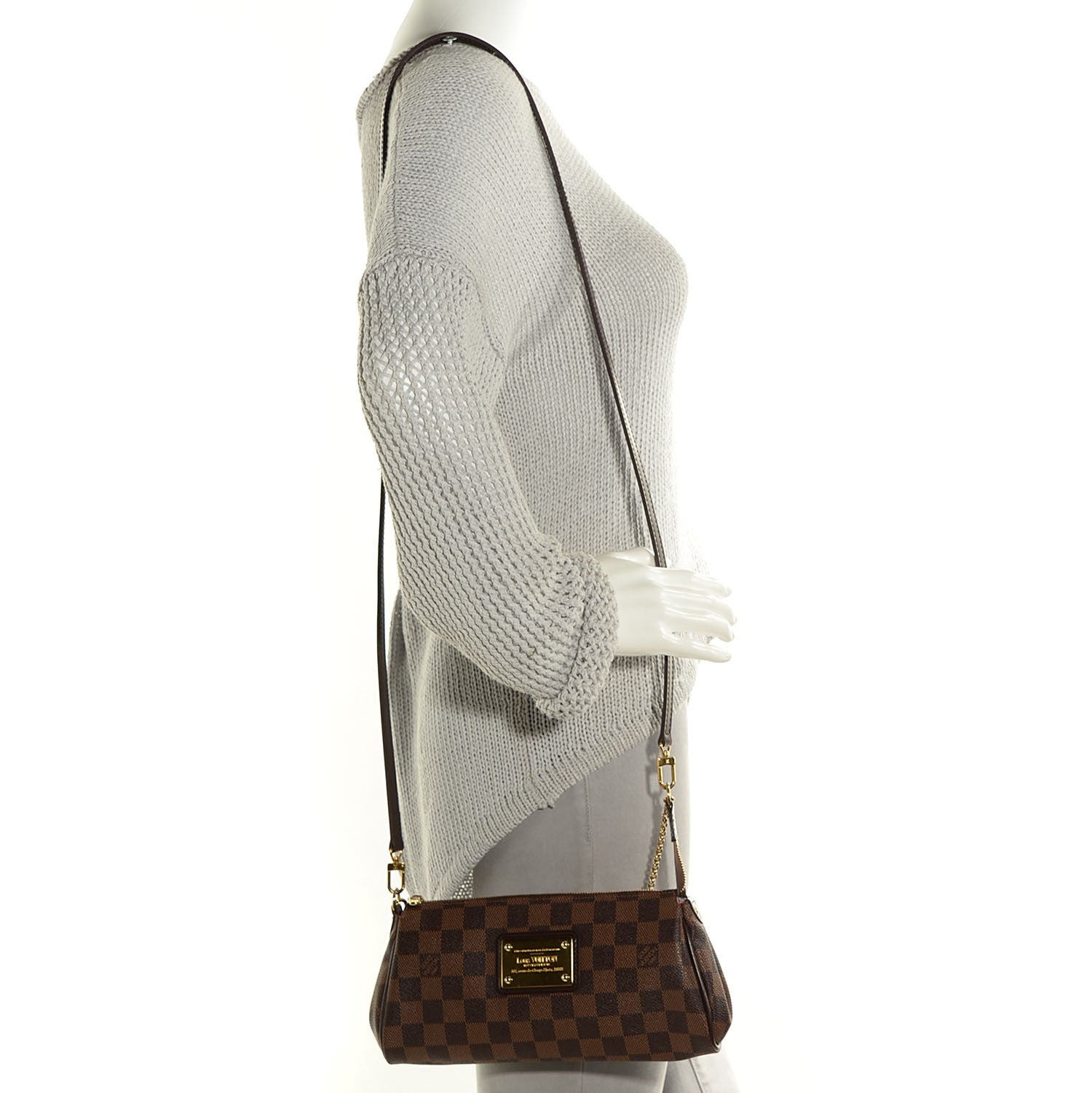 Louis Vuitton Damier Ebene Eva Clutch 2 of 8