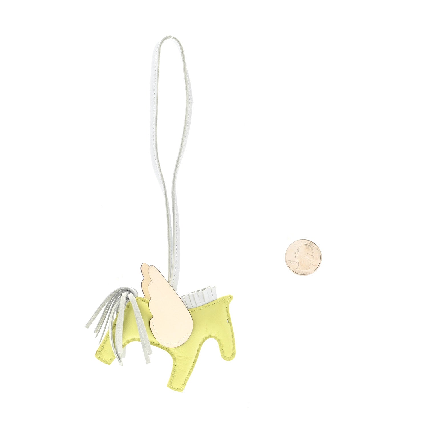 Hermes Milo Lambskin Grigri Rodeo Pegase Horse Bag Charm PM Jaune Bourgeon Bleu Brume Nata 2 of 6