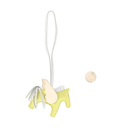 Hermes Milo Lambskin Grigri Rodeo Pegase Horse Bag Charm PM Jaune Bourgeon Bleu Brume Nata 2 of 6