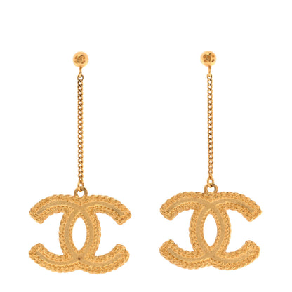 Chanel CC Drop Earrings Matte Gold 1 of 4