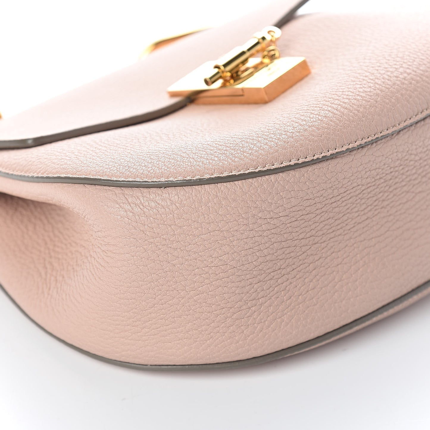 Grained Lambskin Drew Shoulder Bag Cement Pink