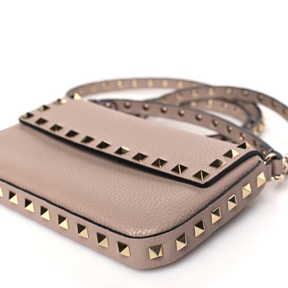 Valentino Garavani Grainy Calfskin Rockstud Crossbody Pouch Poudre 8 of 9