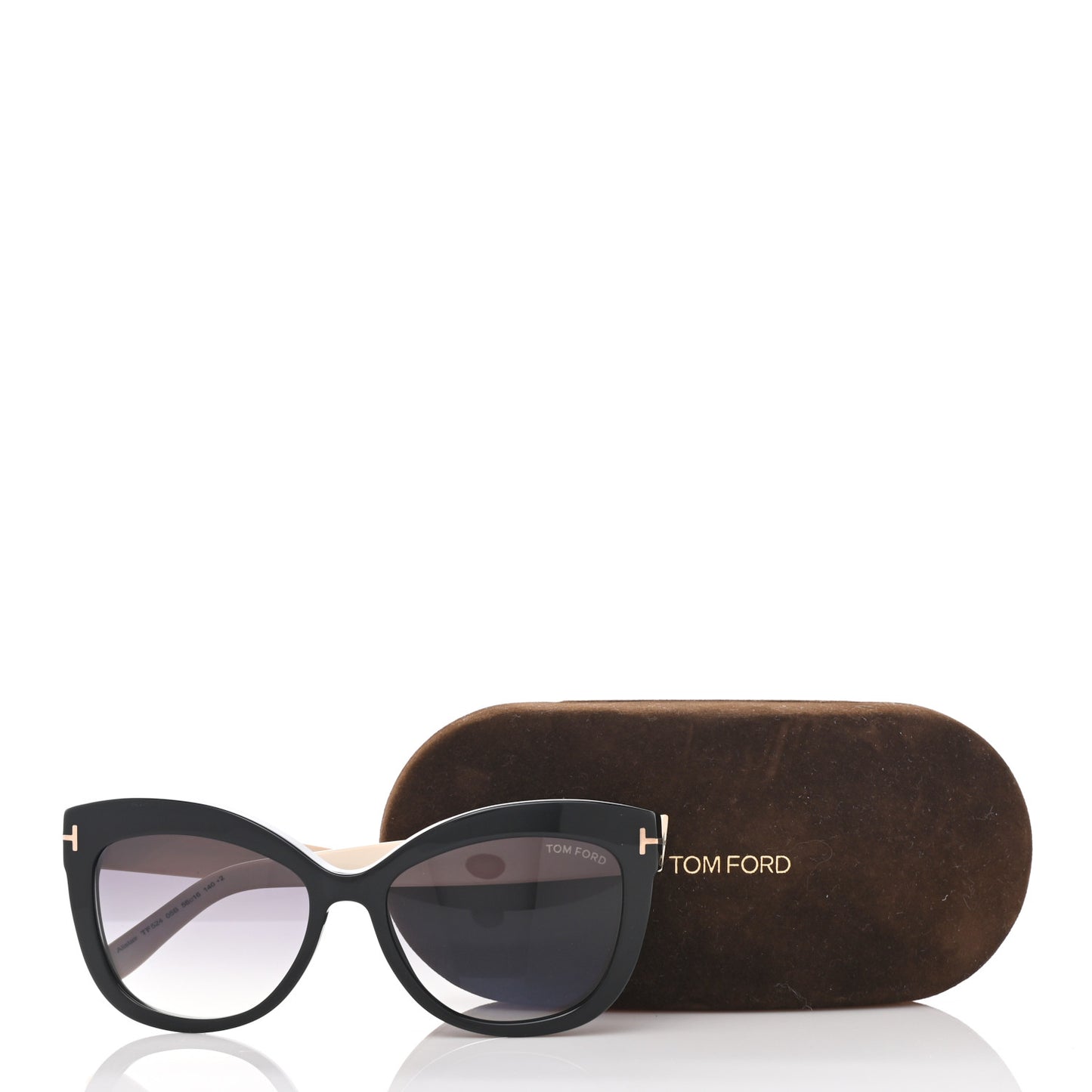 Acetate Alistair Cat Eye Sunglasses TF524 Black Beige