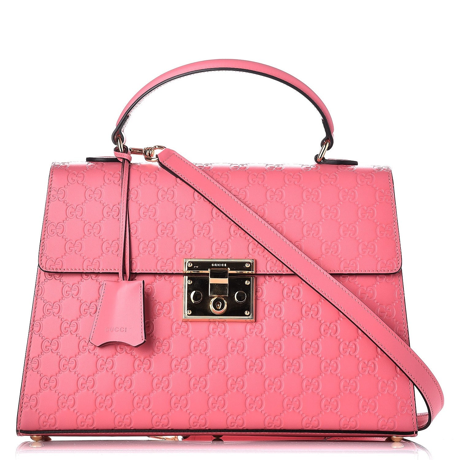 Gucci Guccissima Signature Medium Padlock Top Handle Bag Flush 1 of 9