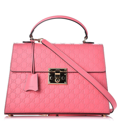 Gucci Guccissima Signature Medium Padlock Top Handle Bag Flush 1 of 9