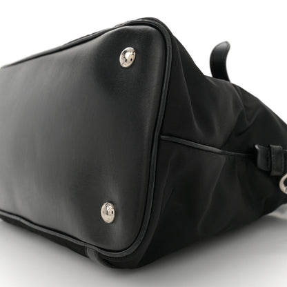 Prada Tessuto Nylon Calfskin Dome Satchel Black 9 of 11