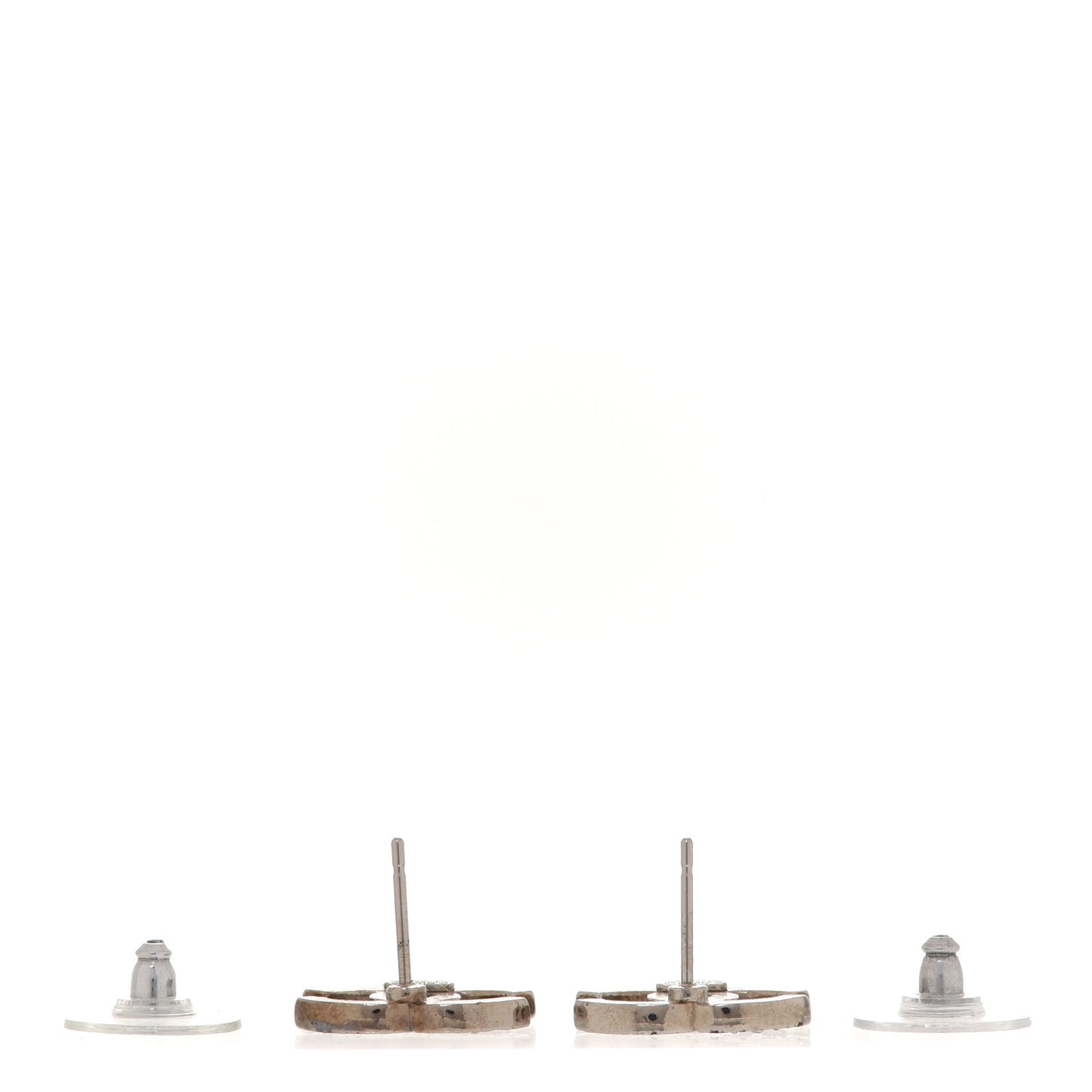 Crystal CC Earrings Silver