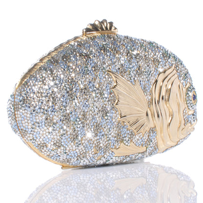 Judith Leiber Crystal Koi Fish Minaudiere Clutch Gold 3 of 6