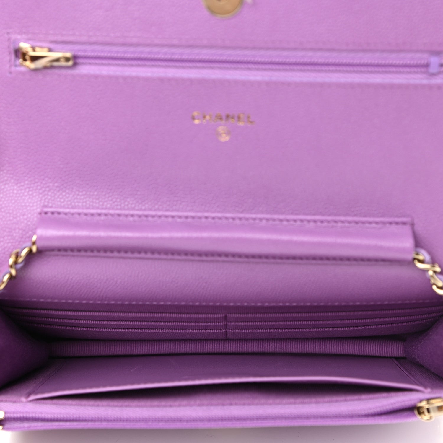 Chanel Caviar Quilted Wallet On Chain WOC Purple 4 of 11