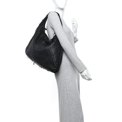 Bottega Veneta Nappa Intrecciato Fuzzy Maxi Veneta Hobo Black 2 of 14
