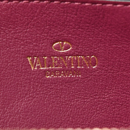 Valentino Garavani Calfskin Rockstud Zip Around Wallet Deep Cyclamin 5 of 9