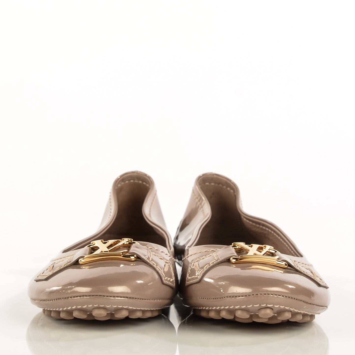 Patent Calfskin Oxford Ballerina Flats 39.5 Rose Poudre