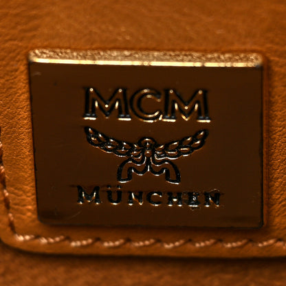 MCM Visetos Studded Boston Satchel Cognac 6 of 9