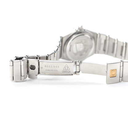 Omega Stainless Steel Diamond Bezel Mother of Pearl Multi Gemstone 22mm Constellation Iris Rainbow Quartz Watch 1460.79 5 of 6
