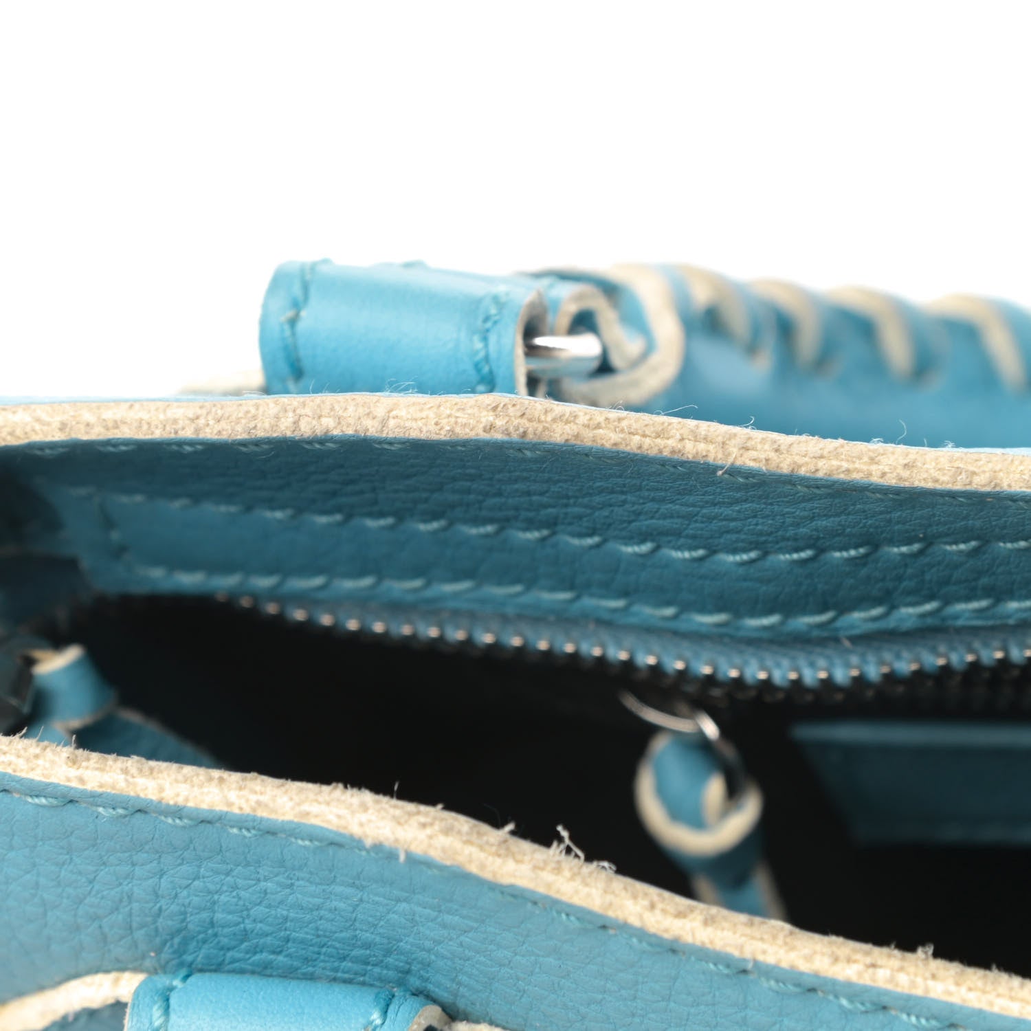 Balenciaga Supple Grained Calfskin Classic Silver Hardware Highlight Mini City Bleu Caraibes 16 of 17