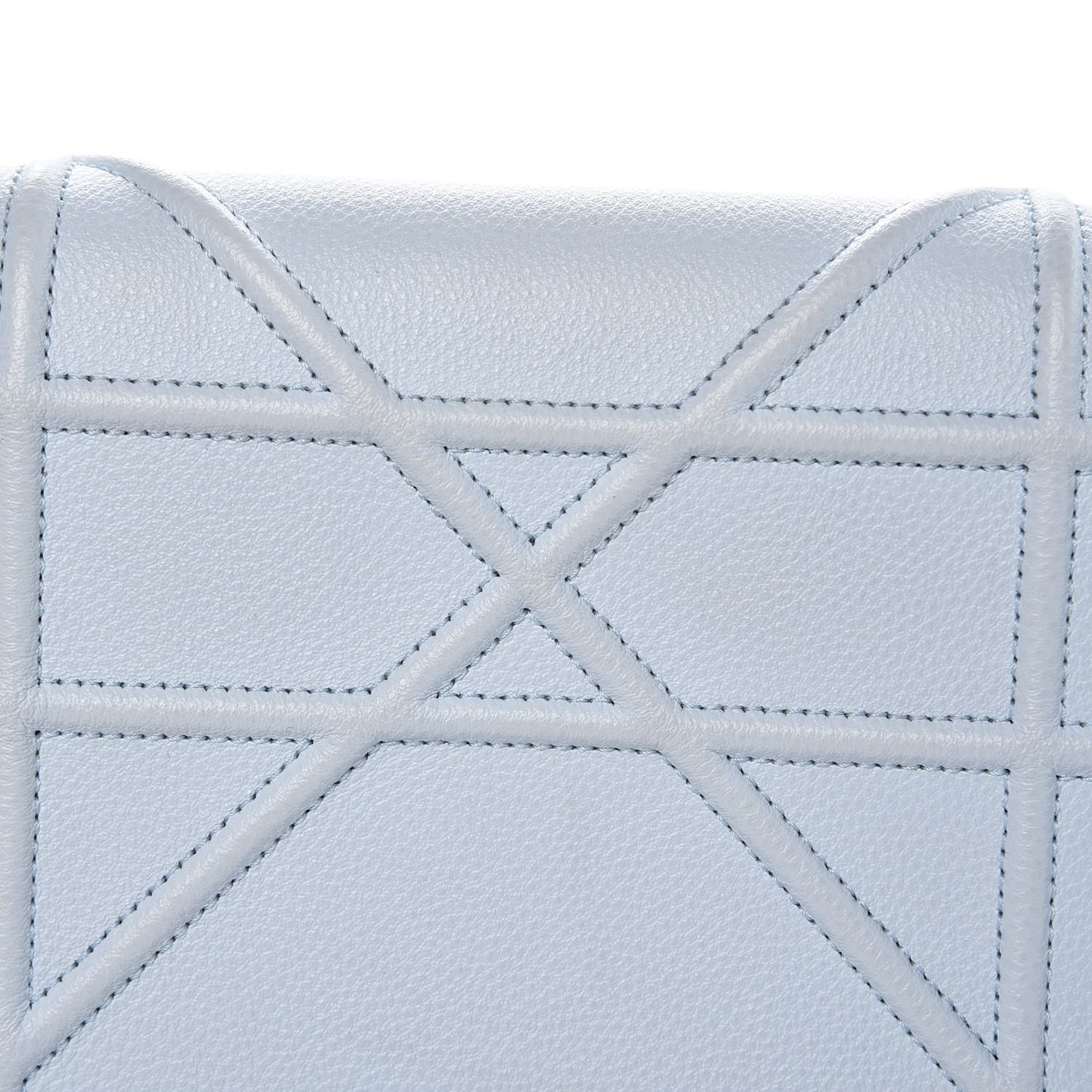 Grained Calfskin Diorama Wallet on Chain Pouch Light Blue