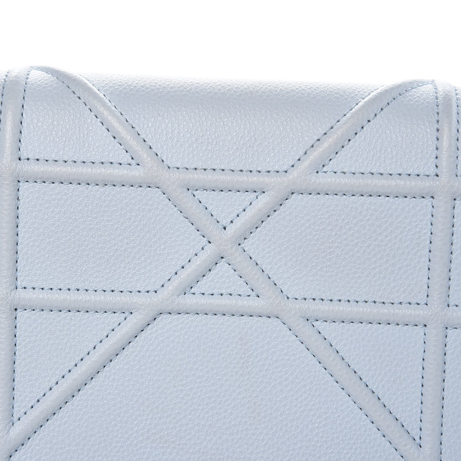 Christian Dior Grained Calfskin Diorama Wallet on Chain Pouch Light Blue 8 of 13