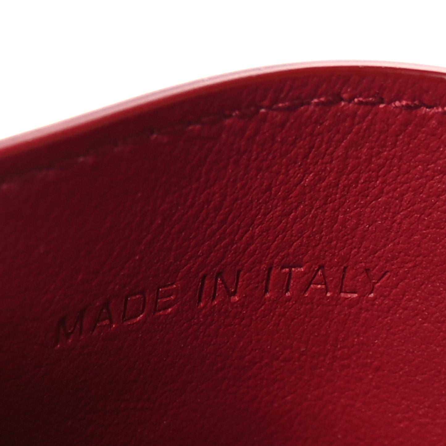 Calfskin Oblique Galaxy Perforated Card Holder Red White