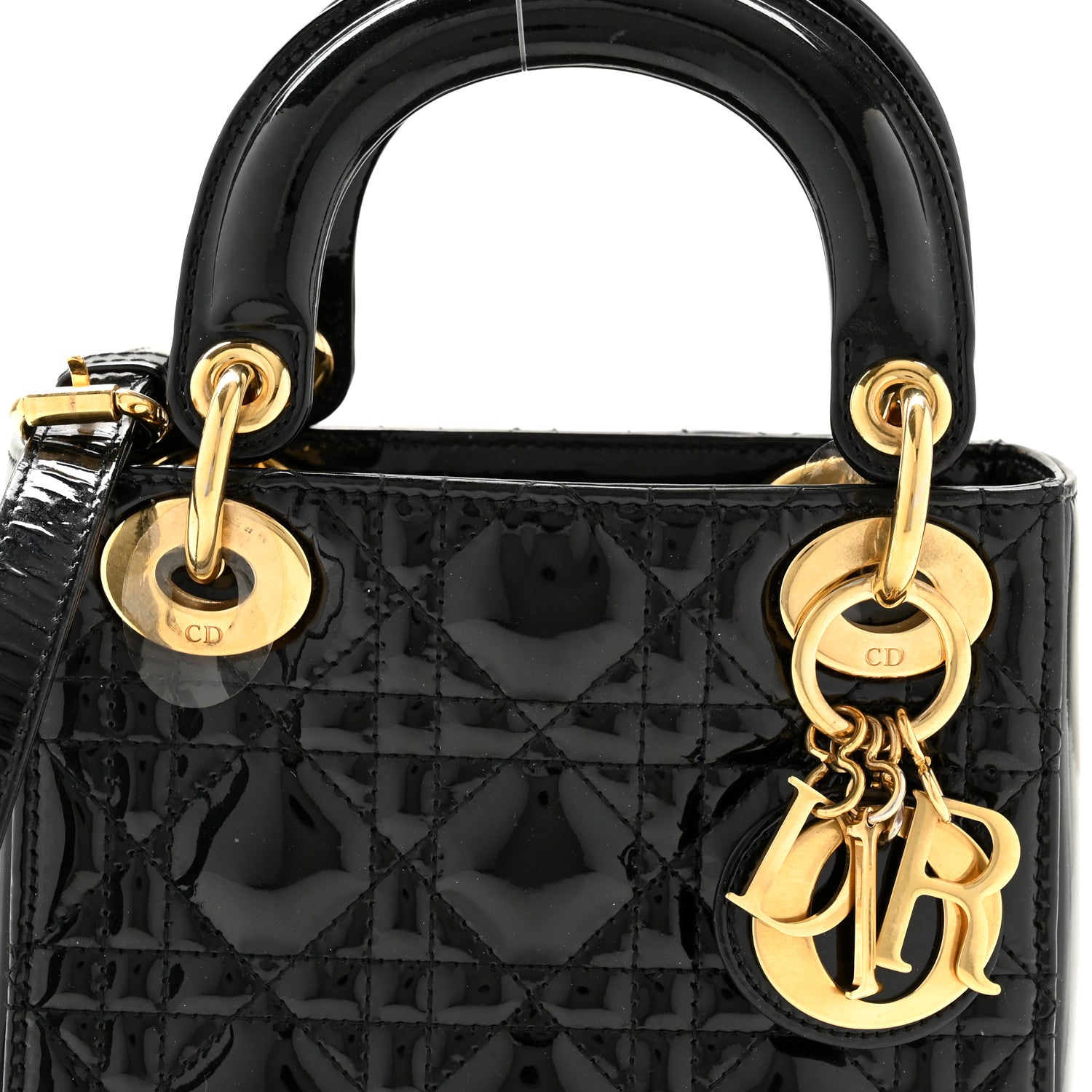 Christian Dior Patent Cannage Mini Lady Dior Black 8 of 12