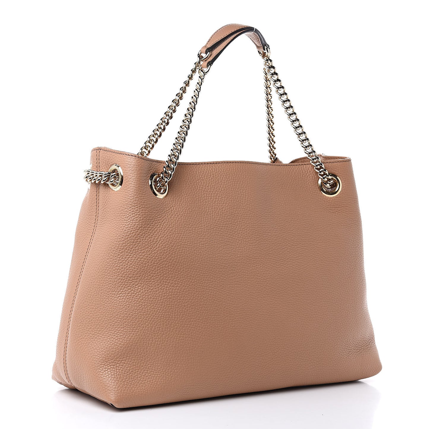 Pebbled Calfskin Medium Soho Chain Shoulder Bag Camelia