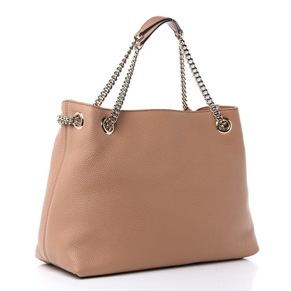 Gucci Pebbled Calfskin Medium Soho Chain Shoulder Bag Camelia 3 of 9