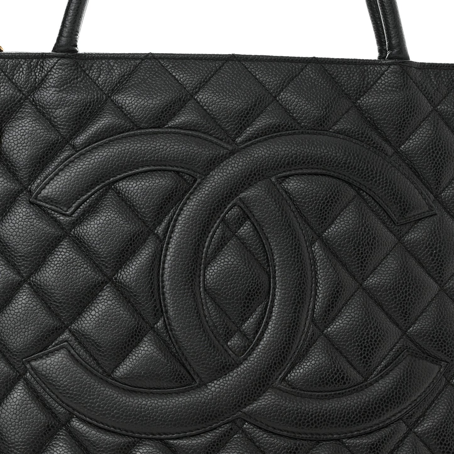 Caviar Quilted Medallion Tote Black